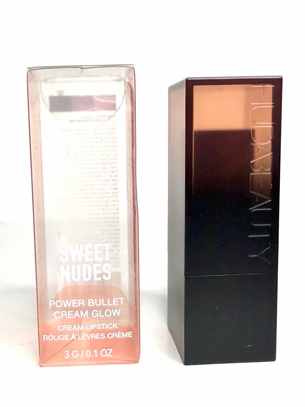 Huda Beauty Sweet Nudes Power Bullet Cream Glow Lipstick AMORE